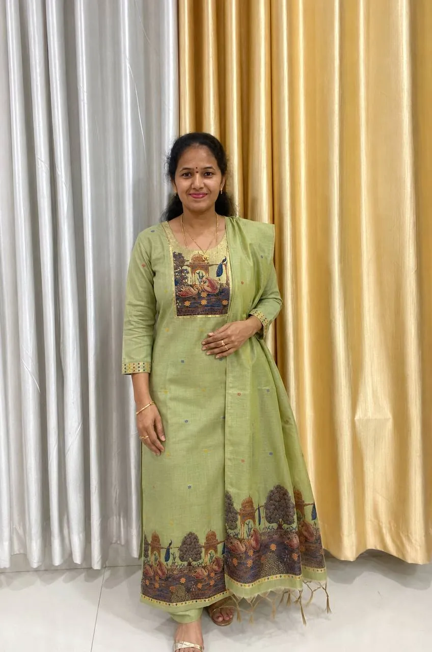 Cotton Jamdhaani weaving dress - kurthis saree at Sneha Collections Hyderabad