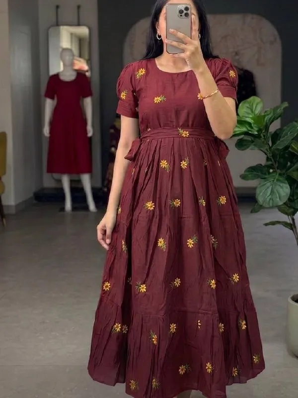 Mul chanderi frock - frocks saree at Sneha Collections Hyderabad