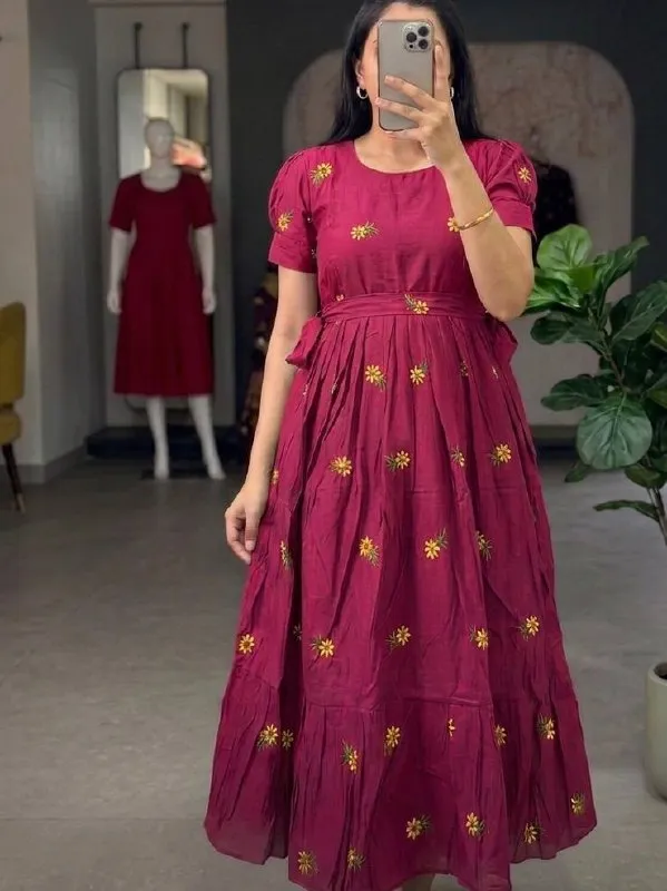 Mul chanderi frock - frocks saree at Sneha Collections Hyderabad
